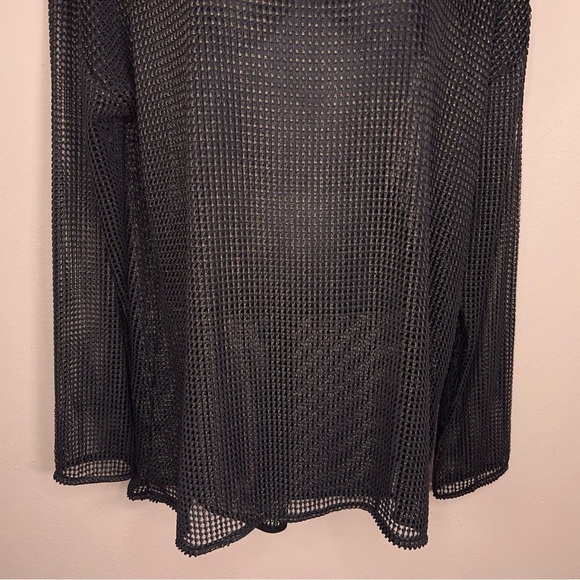 LARGE ROCK AND REPUBLIC BLACK GOLD SHIMMER MESH TOP GOTH PUNK BIKER - Picture 4 of 11